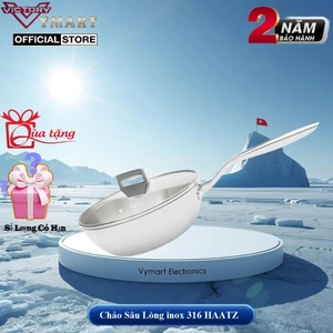 Chảo Sâu Lòng Inox 316 Haatz Size 20/24/26/28cm, Đúc Liền Khối, Dùng Mọi Loại Bếp - Hàng Chính Hãng