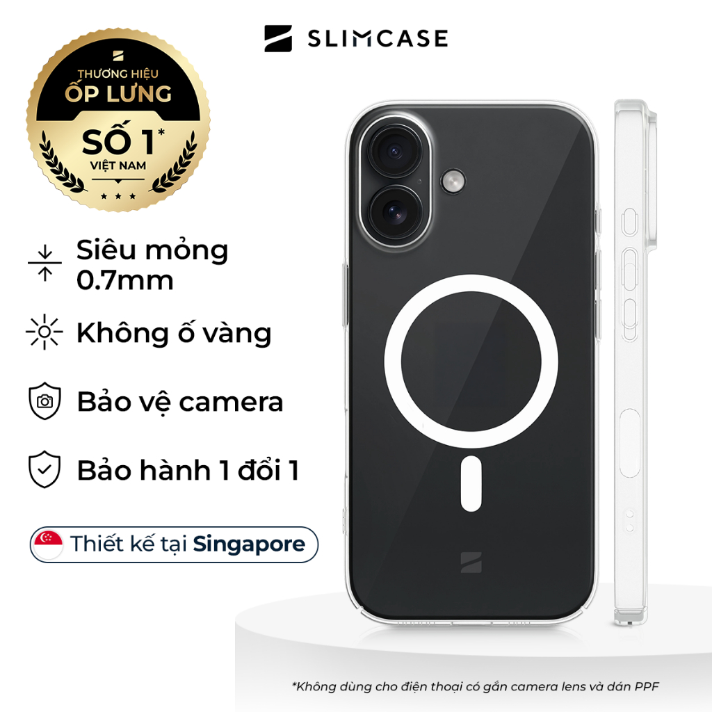 Ốp lưng CLASSIC iPhone 17 & iPhone Air SLIMCASE - Không ố vàng, siêu mỏng, hỗ trợ sạc không dây