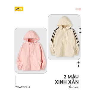 Áo khoác gió nữ YODY dáng rộng phối dây dệt cản gió, cản bụi, giữ ấm, trượt nước WCWC25F014
