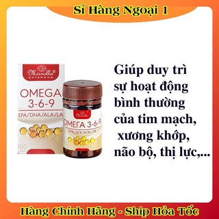Viên uống Omega 369 Mirrolla hộp 100 viên giúp đẹp da tốt cho mắt của Nga