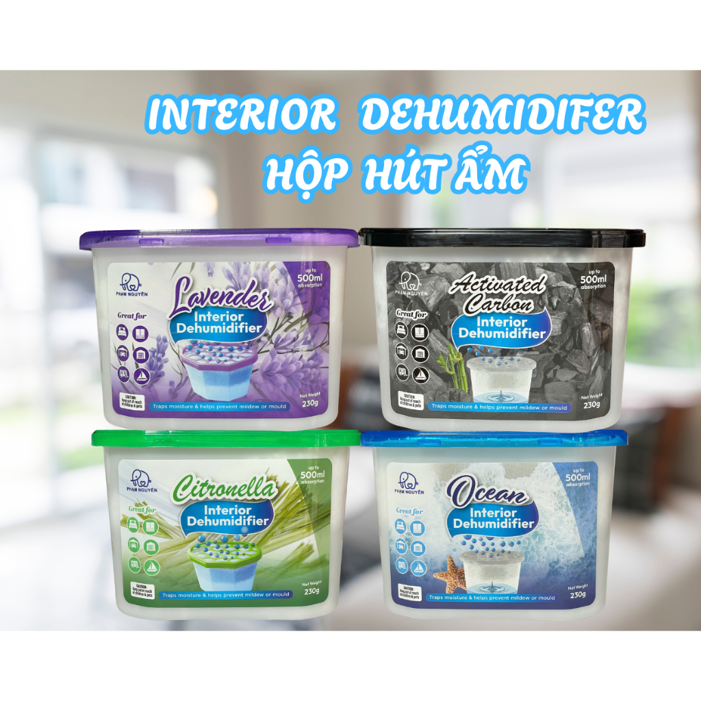[COMBO 4 HỘP] HỘP HÚT ẨM PNAIREX 230G - CHỐNG ẨM MỐC, TÙY CHỌN MÙI HƯƠNG