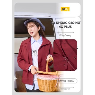 Áo khoác gió nữ 4c plus dáng suông YODY cản gió cản bụi co giãn 4 chiều WCWC25F025