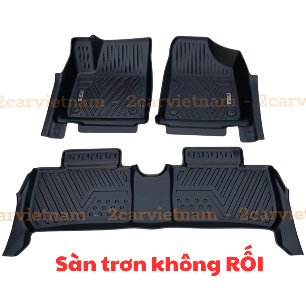 Thảm lót sàn NHỰA 5D xe VINFAST VF5 / Herio Green Hàng Nhựa đúc nguyên khối TPE TRÀN VIỀN, siêu bền, không thấm nước