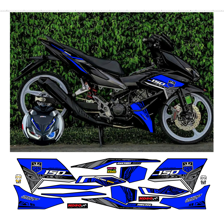 Tem rơi WINNER X V2 cao cấp chất liệu in 3 lớp chống nước không phai màu nhãn dán.