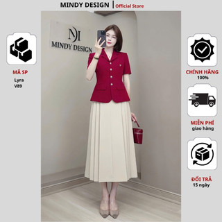 Lyra - Set váy nữ áo vest chân váy xòe xếp li thiết kế công sở cao cấp Mindy Design ( bán lẻ áo và chân váy )