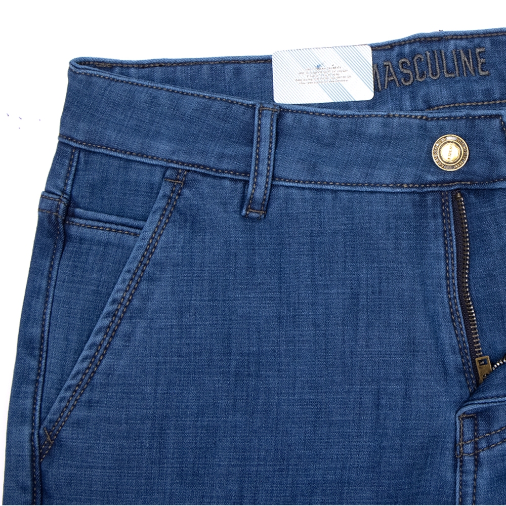 Quần Jeans nam trung MASCULINE MJRC51 – Quần Jeans nam Regular túi chéo, chất cotton co giãn