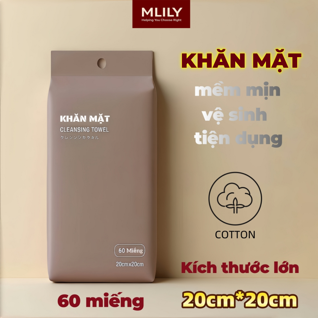 Khăn Mặt Khô Dùng Một Lần – Lau khô ướt - Giấy lau đa năng mềm mịn 20cm×20cm Kích thước lớn 160g