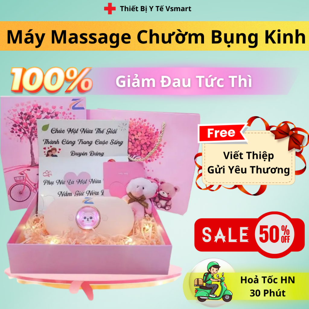 Đai giảm đau bụng kinh, chườm ấm bụng. Máy massage làm nóng bụng cho phụ nữ đến kì
