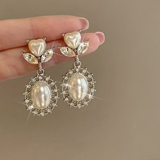 [HỎA TỐC] IK Bông Tai Hạt Ngọc Đính Đá Sang Trọng Quý Phái Đi Tiệc T18
