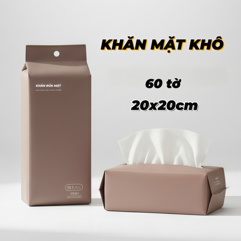 Khăn Mặt Khô Dùng Một Lần – Lau khô ướt - Giấy lau đa năng mềm mịn 20cm×20cm Kích thước lớn 160g