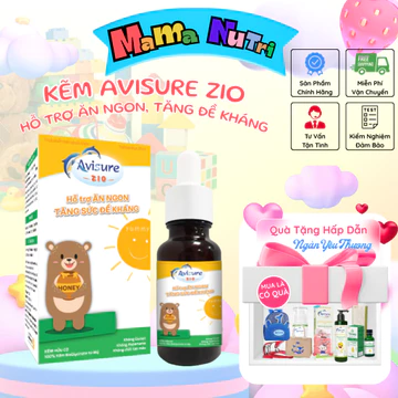 Kẽm Avisure ZiO Cho Bé Kẽm Sinh Học Cho Bé Biếng Ăn, Bổ Sung Vi Sinh Đường Ruột, Hấp Thu Dinh Dưỡng