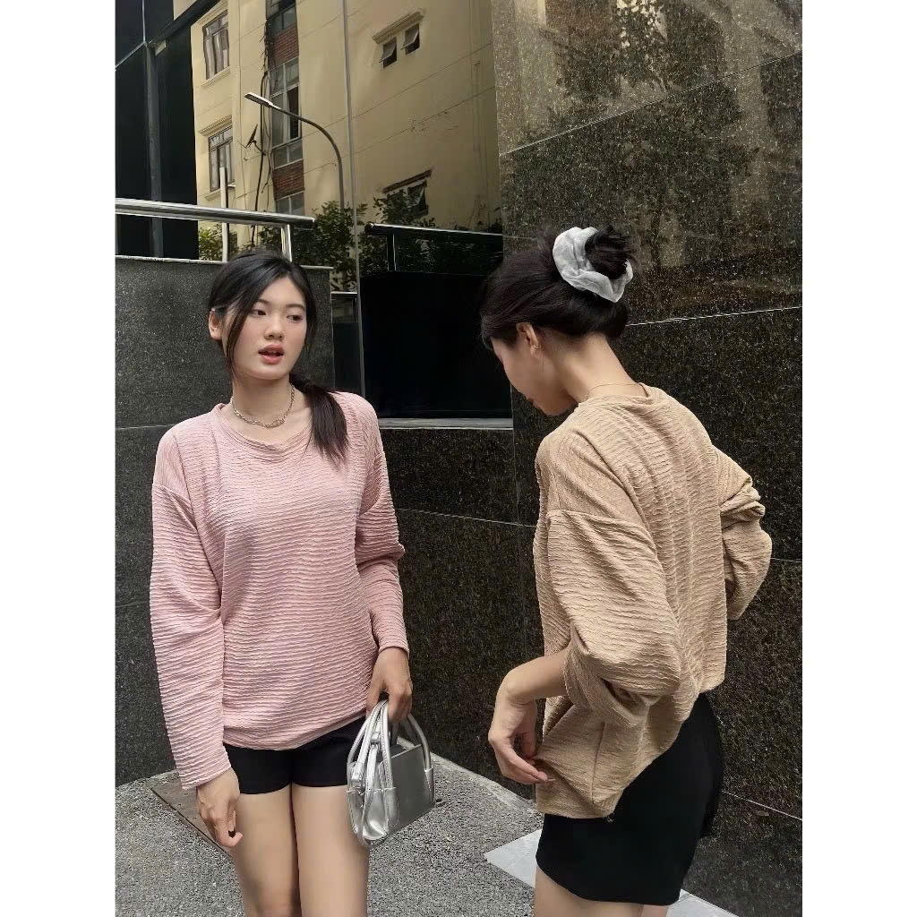 Áo Thun Cô Nhỏ Bigsize Nữ Dài Tay Xốp Nhật Phom Rộng – Năng Động, Thoải Mái, Dễ Phối Đồ A312