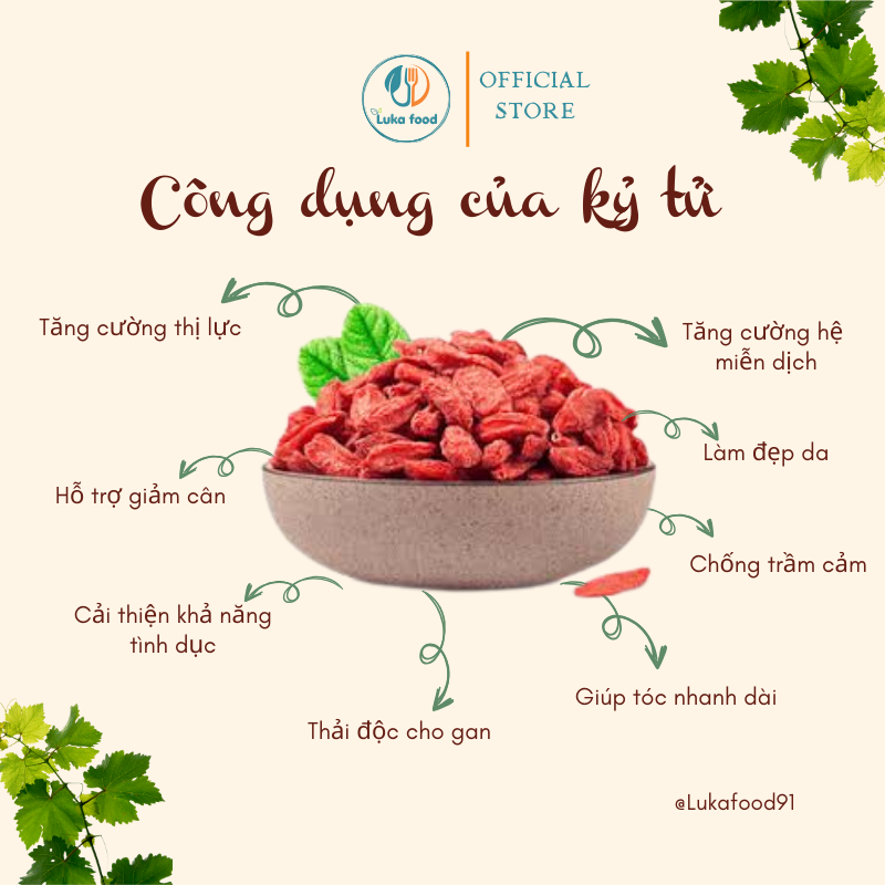 Kỷ Tử Đỏ Ninh Hạ Hũ 500g - Hàng Mộc Loại 1, Hạt To, Ngọt Thanh Không Lưu Huỳnh, Không Đường, Sấy Khô Tự Nhiên Luka Food