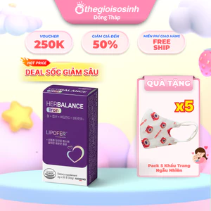 Bột Sắt Hữu Cơ HerBalance Iron Hỗ Trợ Phòng Ngừa Thiếu Máu Do Thiếu Sắt Ở Người Lớn, Phụ Nữ Có Thai Và Cho Con Bú