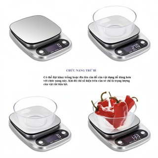 Cân nhà bếp điện tử chính xác cao cân thực phẩm mini trọng lượng 1g-10kg/0.1g-5kg trang bị 2 pin AAA