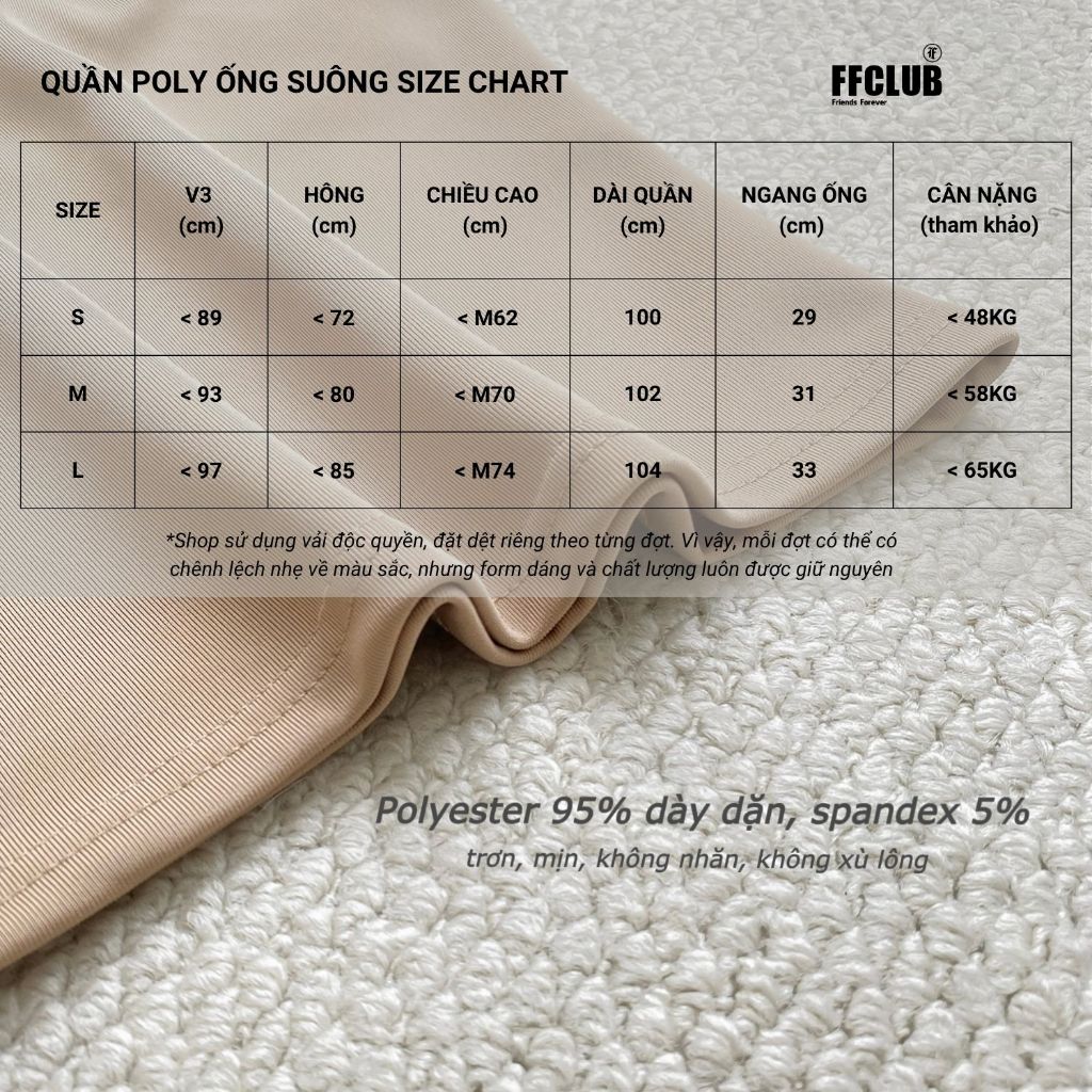 Quần dài ống suông POLY phối gân FFCLUB