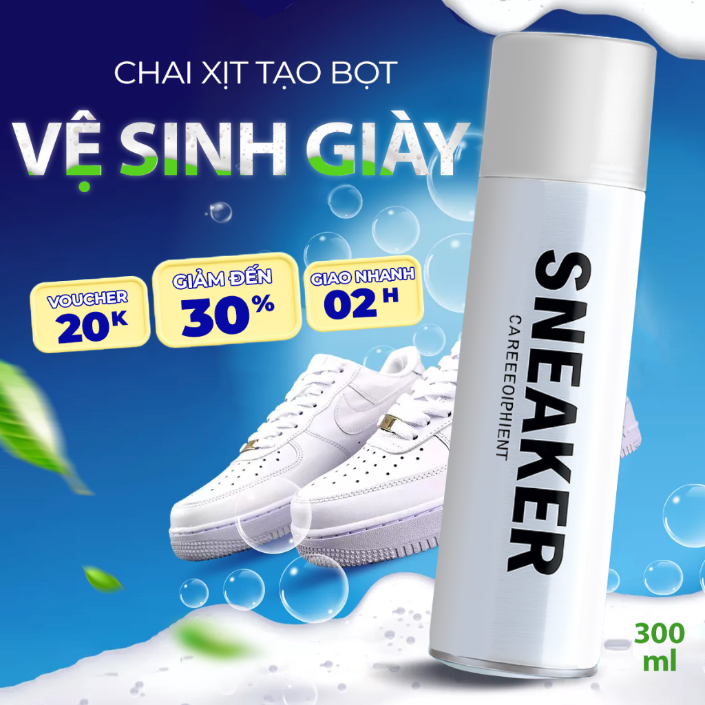 Combo 3 Chai Xịt Bọt Vệ Sinh Giày Sneaker – Làm Sạch Không Cần Nước – Khử Mùi – Dùng Cho Giày Vải, Da, Thể Thao - 1