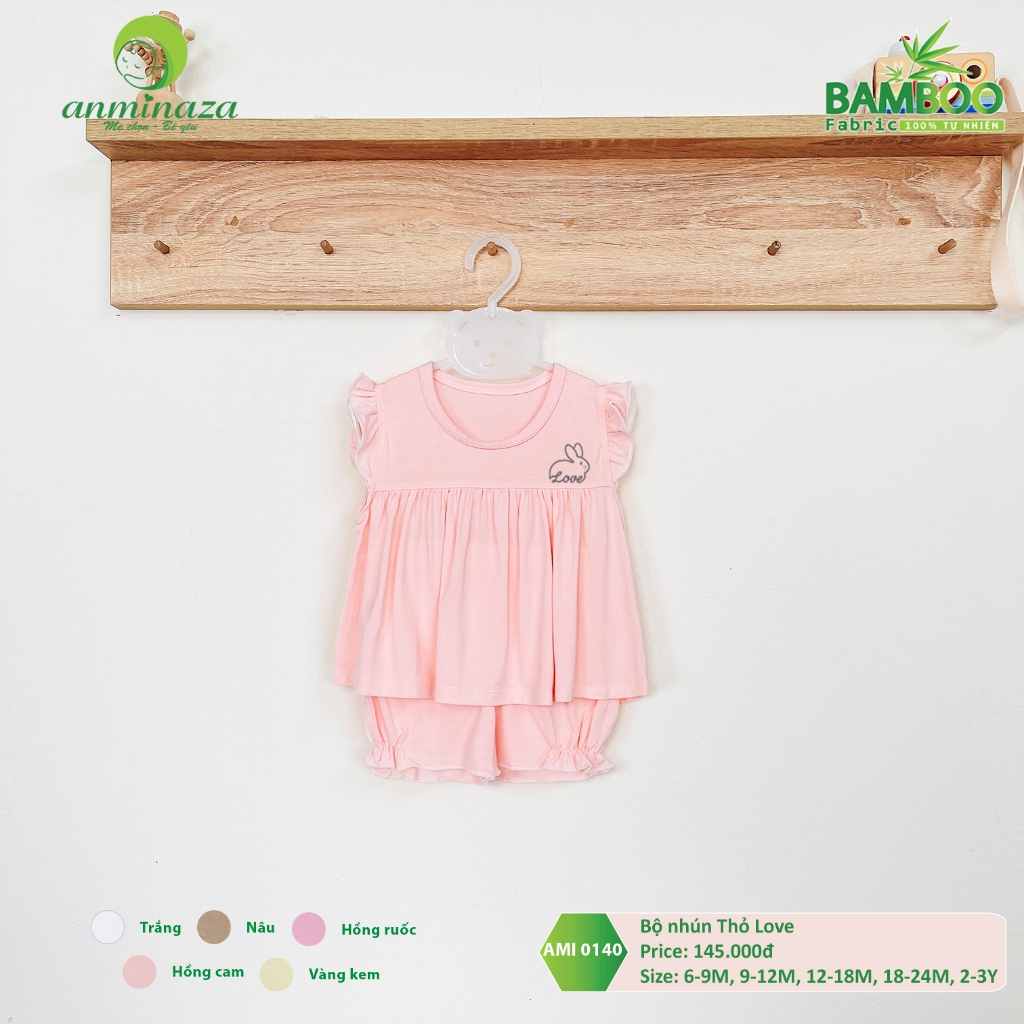 Bộ Cộc Tay Bé Gái Vải Sợi Tre Pettit Co Dãn Và Mềm Mại - Hàng Chính Hãng MIN0140