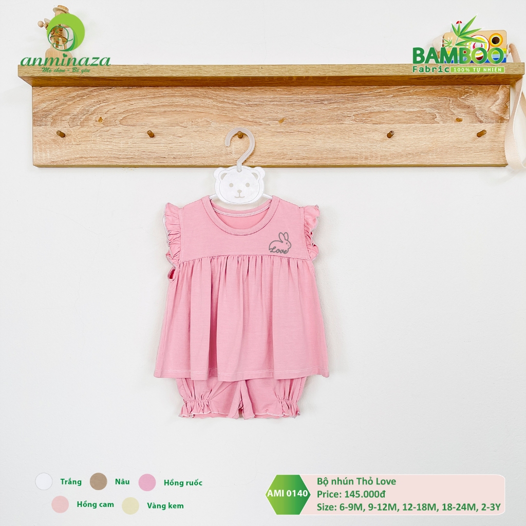 Bộ Cộc Tay Bé Gái Vải Sợi Tre Pettit Co Dãn Và Mềm Mại - Hàng Chính Hãng MIN0140