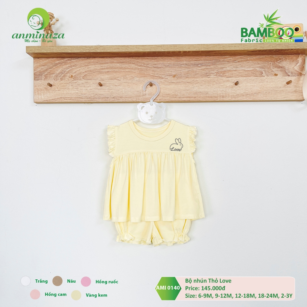Bộ Cộc Tay Bé Gái Vải Sợi Tre Pettit Co Dãn Và Mềm Mại - Hàng Chính Hãng MIN0140