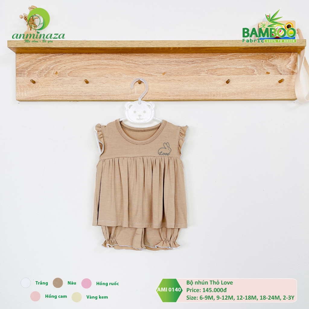 Bộ Cộc Tay Bé Gái Vải Sợi Tre Pettit Co Dãn Và Mềm Mại - Hàng Chính Hãng MIN0140