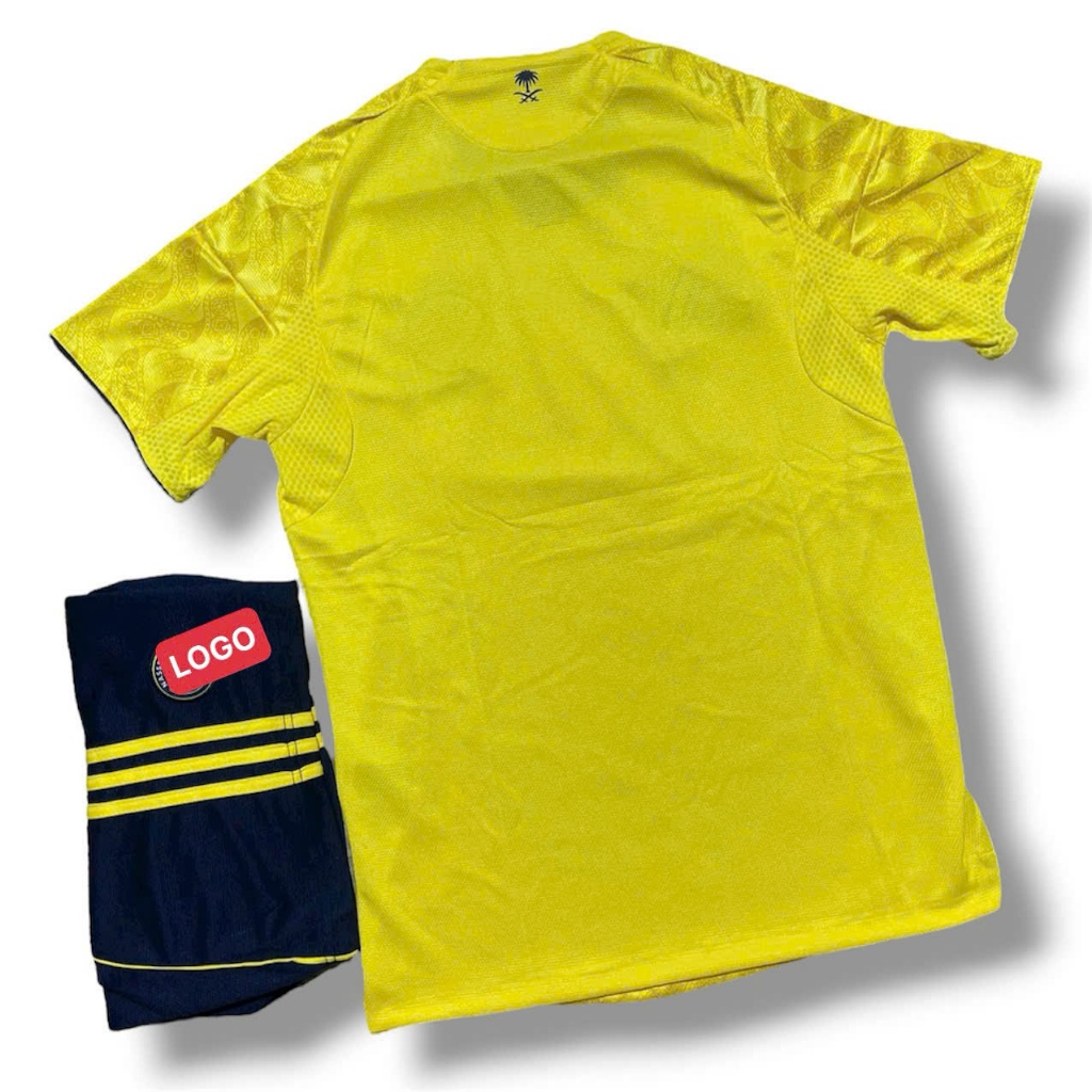 (FREE SHIP) Bộ Quần Áo Bóng Đá CLB AL NASSR Vàng Mùa 2025/2026 Chuẩn Mẫu Thi Đấu- Vải Polyester Thái Gai Lưới