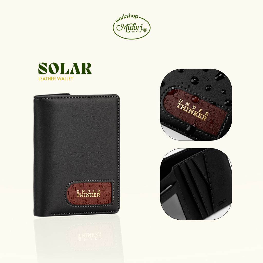 Ví Da PU Đứng Monogram SOLAR Thời Trang Nam Nữ Bóp Đựng Tiền Thẻ Nhiều Ngăn Cao Cấp | MI MIDORI