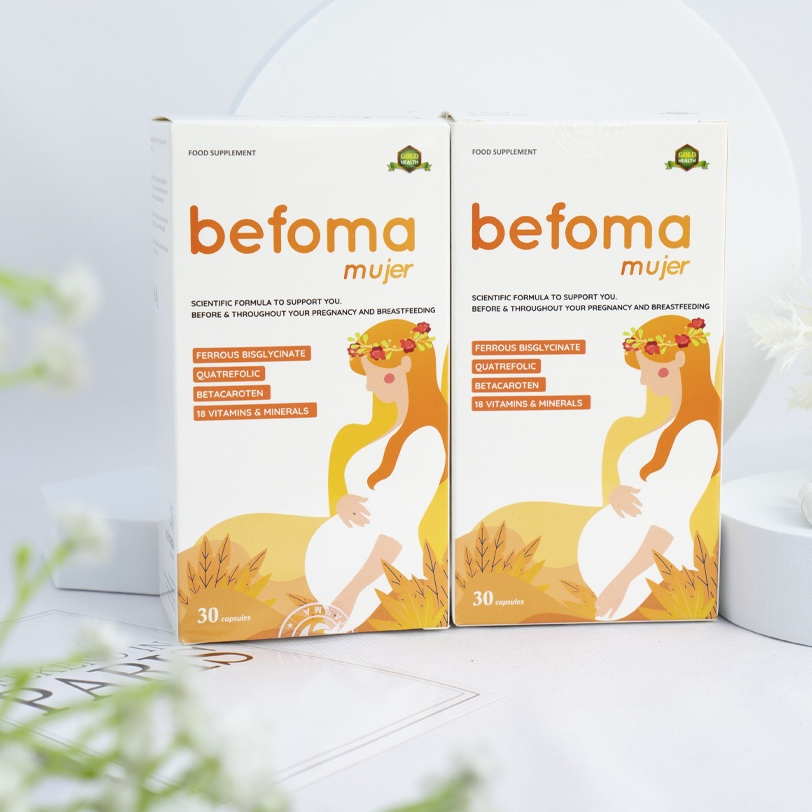 Befoma & DHA Hymega bổ sung Sắt, DHA, Vitamin yếu cho bà bầu, mẹ sau sinh hộp 30 viên