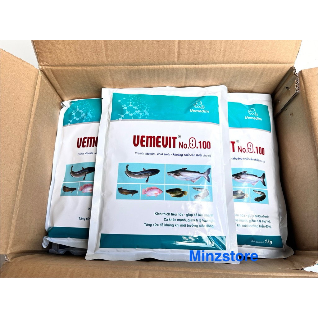 Vemevit No. 9.100 Khoáng-Vitamin-Axit amin cho cá, gói (1Kg) Vemedim