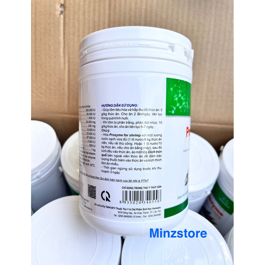 Men tiêu hoá Prozyme for Shrimp(Tôm) bổ sung Vitamin và Enzyme tiêu hóa cho Tôm hộp (1kg)