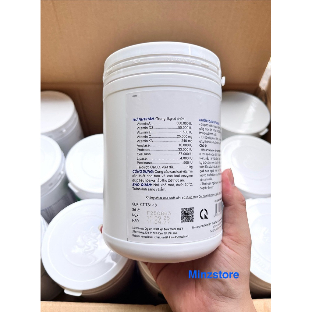 Men tiêu hoá Prozyme for Shrimp(Tôm) bổ sung Vitamin và Enzyme tiêu hóa cho Tôm hộp (1kg)