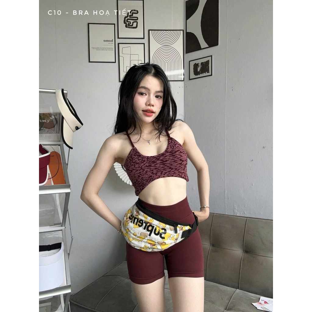 Áo Bra Hoạ Tiết C10 Tôn Vòng Một Kèm Mút Tập Gym-Yoga-Aerobic HOTHISPORT