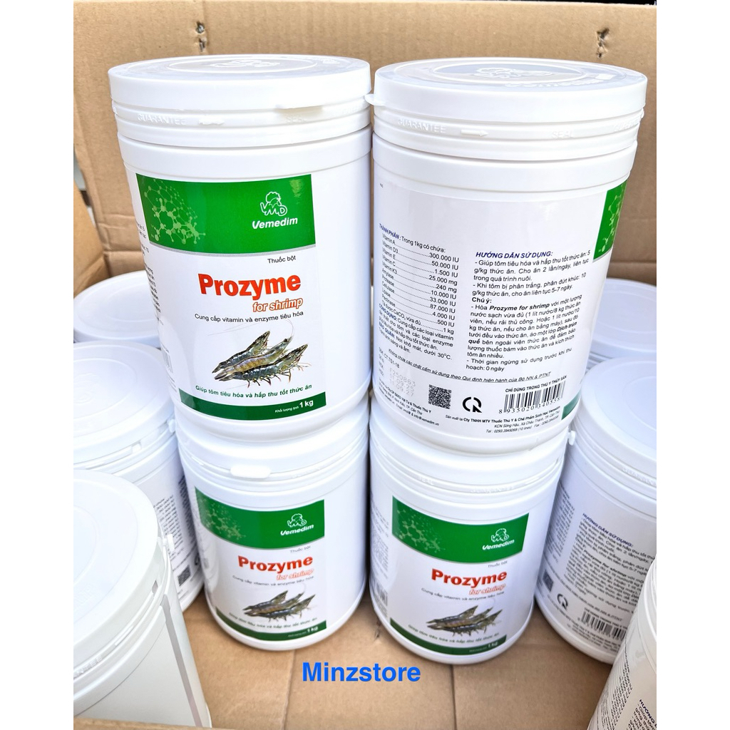 Men tiêu hoá Prozyme for Shrimp(Tôm) bổ sung Vitamin và Enzyme tiêu hóa cho Tôm hộp (1kg)