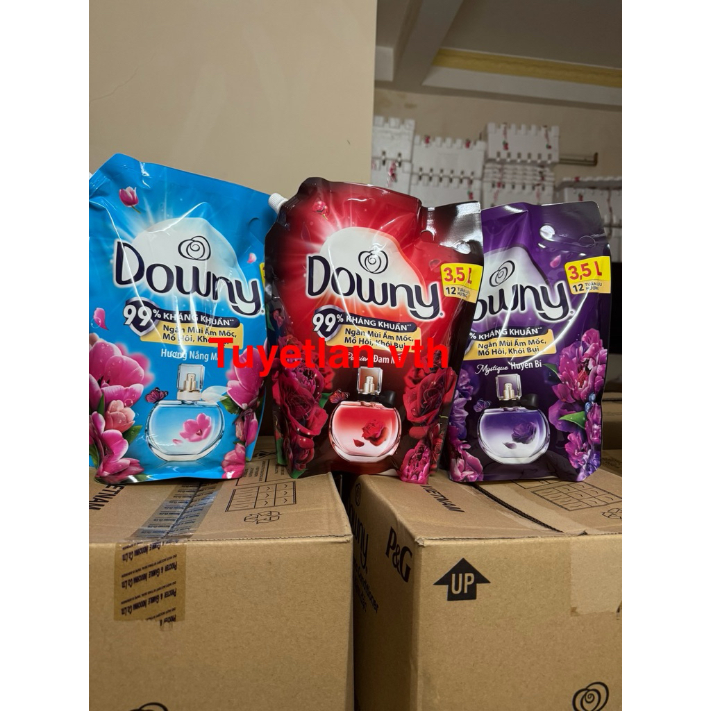 Nước Xả Vải DOWNY Tinh Dầu Thiên Nhiên/ Nước Hoa Cao Cấp/ Chống Khuẩn Nhiều Mùi Hương Túi 3L-3.5l