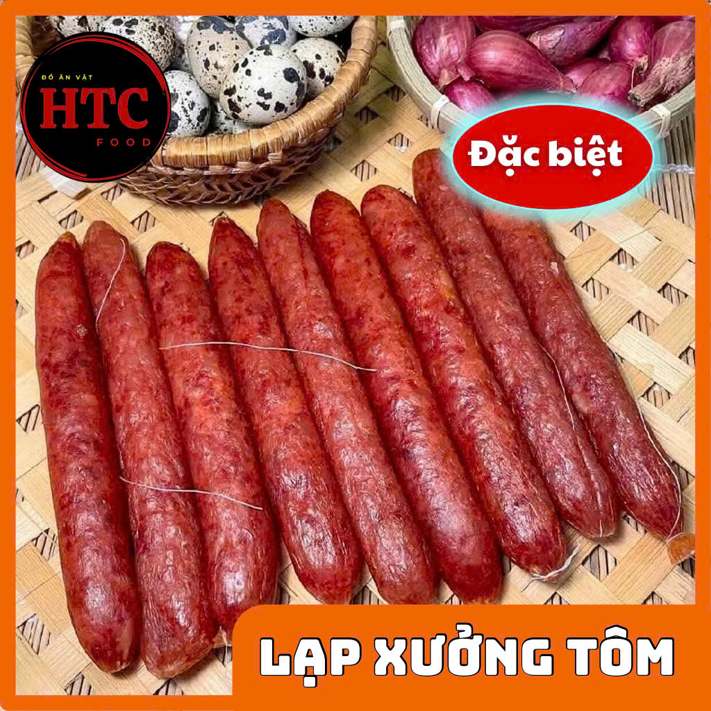 Lạp xưởng tôm tươi ngon cao cấp ít mỡ, lạp xưởng khô sạch đặc sản Việt Nam, gói 500g/1kg, HTC Food