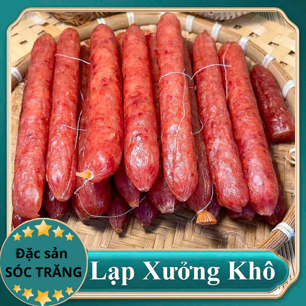 Lạp xưởng tôm tươi ngon cao cấp ít mỡ, lạp xưởng khô sạch đặc sản Việt Nam, gói 500g/1kg, HTC Food