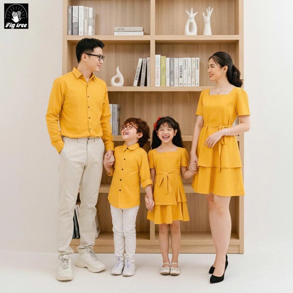 Combo Gia Đình Fig Tree Màu Vàng Tươi Sáng (Hàng Thiết Kế Full Size -Kèm Feedback )