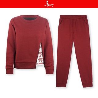 Bộ nỉ nữ thời trang JASEY, bộ thu đông nỉ nữ bo gấu chuẩn size mã 3512