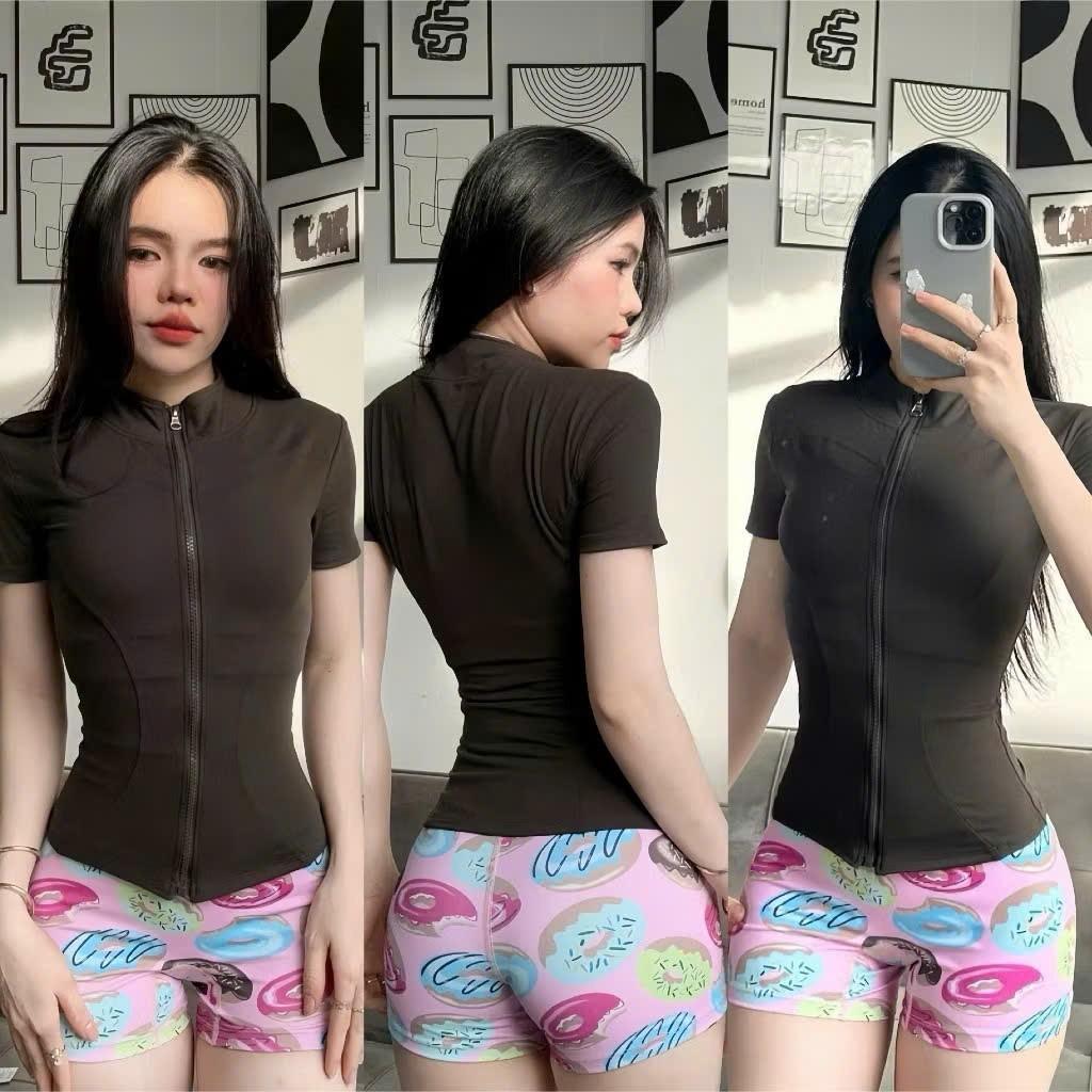 Áo Cộc Tay Poly Dây Kéo Form Body Thể Thao HOTHISPORT
