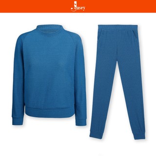 Bộ nữ mặc nhà JASEY, bộ thu đông cotton nữ bo gấu chuẩn size mã 3513