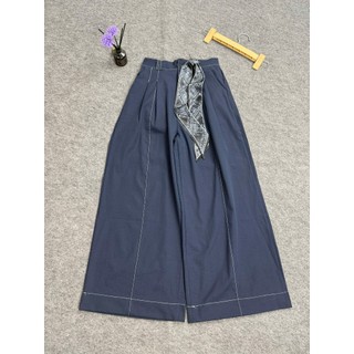 Quần Ống Rộng Kèm Nơ ELEGANTE Chất Liệu Bò Giấy Che Khuyết Điểm Đôi Chân Tôn Dáng Cực Đỉnh 80.96