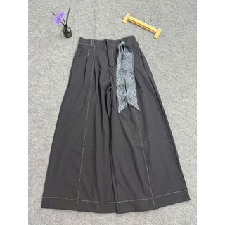 Quần Ống Rộng Kèm Nơ ELEGANTE Chất Liệu Bò Giấy Che Khuyết Điểm Đôi Chân Tôn Dáng Cực Đỉnh 80.96