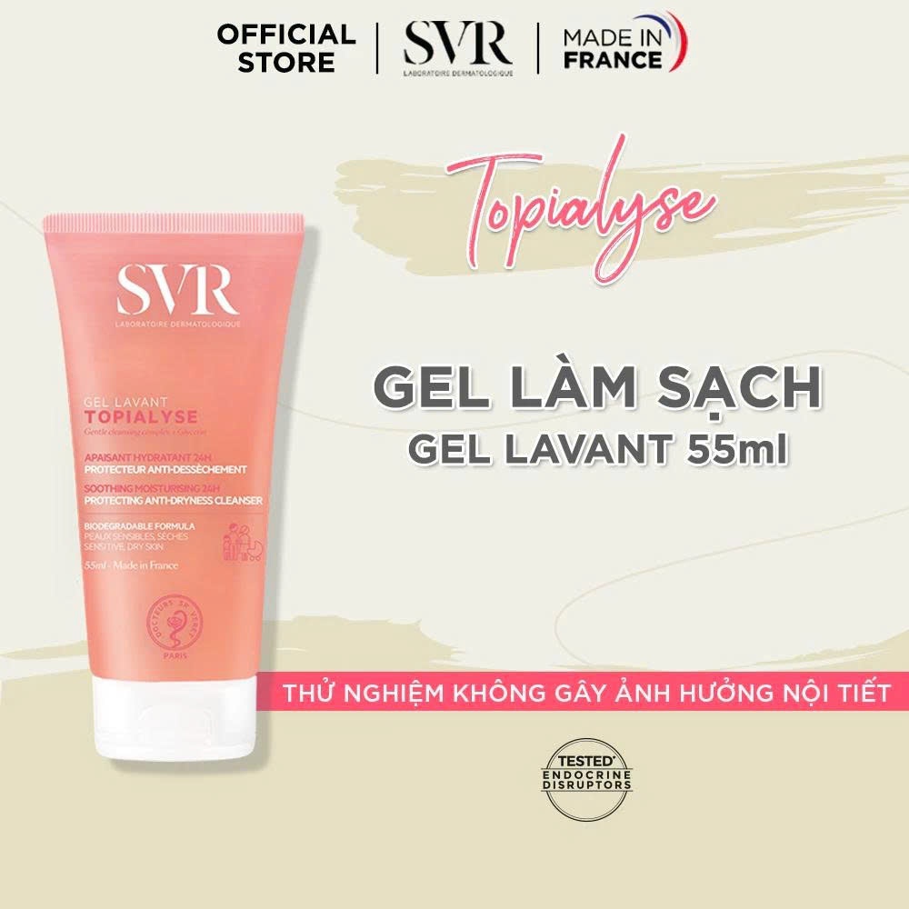[HB GIFT 2] Gel rửa mặt không xà phòng cho da khô, nhạy cảm SVR Topialyse Gel Lavant 55ml