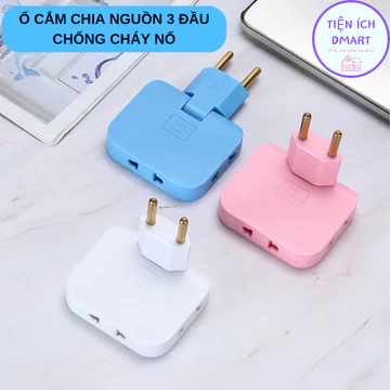 ổ cắm chia 3 đầu ra nguồn cao 2500w, ổ cắm điện quay 180 độ chống giật, chống cháy an toàn 5039