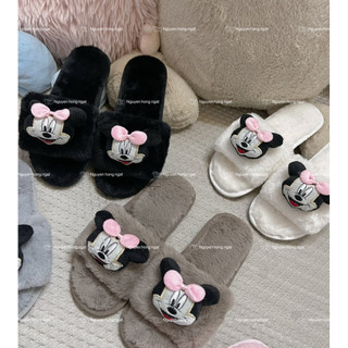 Dép lông đi trong nhà NGATODER gắn chuột micky đáng iu
