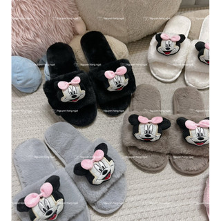 Dép lông đi trong nhà NGATODER gắn chuột micky đáng iu