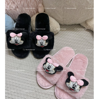 Dép lông đi trong nhà NGATODER gắn chuột micky đáng iu