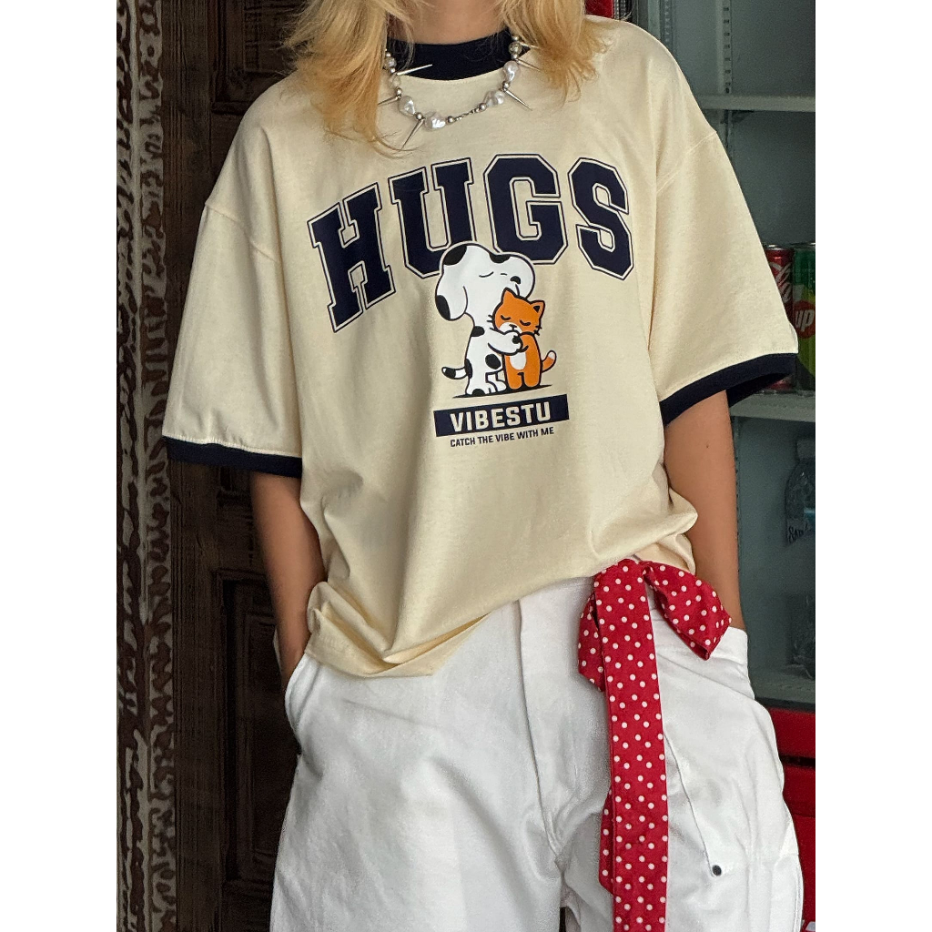 Áo Thun Local Brand VIBESTU " BST Phối Tay V1 ", Áo Thun Boxy Form Rộng Unisex 250Gsm 100% Cotton