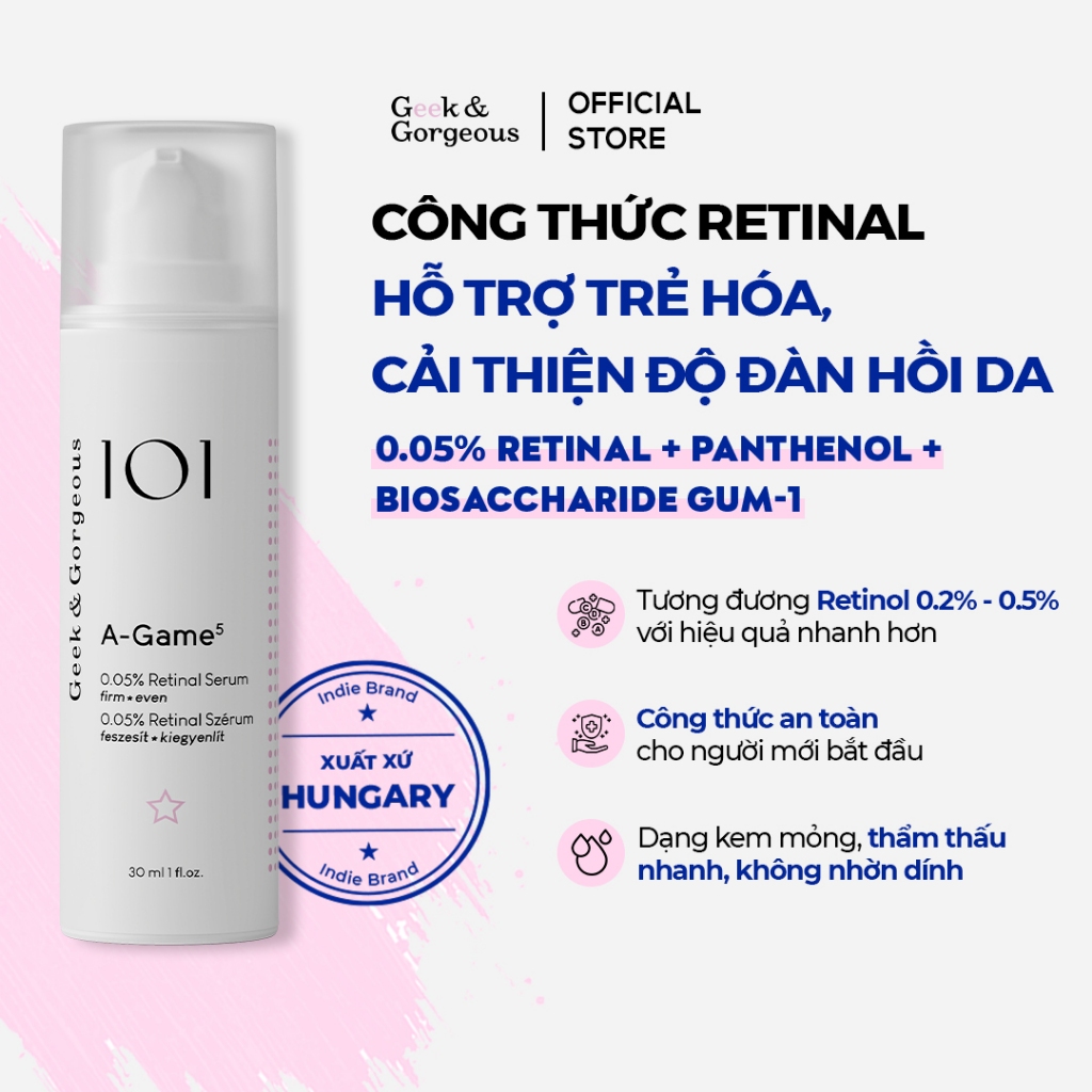 Bộ đôi trẻ hóa, tăng sinh collagen, giảm nhăn cải thiện làn da đàn hồi Geek&Gorgeous Power Peptides + A-Game 30ml+30ml | BigBuy360 - bigbuy360.vn