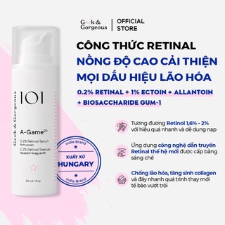 [CÔNG TY] Tinh chất Retinal hỗ trợ cải thiện lão hóa, tăng đàn hồi da Geek&Gorgeous A-Game 30ml